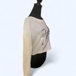 Victoria’s Secret Pink Y2K long sleeve crop top with sequin logo Size Small White Photo 2