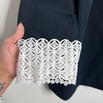 Eloquii NWT  Lightweight Lace Trim Classy Elegant Navy Blue Blazer Jacket Size 16 Photo 1