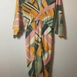 Entro  Vintage Resort Abstract Midi Dress Size M Vacation Cruise Tropical Photo 2