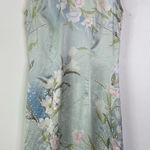 Chinese‎ Stretch Satin Mandarin Floral Gown Light Green Size M Blue Size M Photo 0