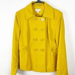 Loft Mustard Yellow Double Breasted Lined Trench Coat, Size Small Photo 9