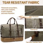 Weekender Bag Large Overnight Bag for Men Women Tote with Shoe Compartment Canvas Carry on Luggage Bag Travel Duffel Bag Green Photo 3