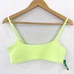 Gap NWT  Highlighter Yellow Ribbed Swim Bikini Top Medium Photo 1