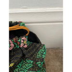 American Vintage Vintage Multicolor beaded bird swan garden flower pond drawstring tote Bag Photo 3