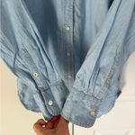 J.Crew  Relaxed Fit Chambray Shirt Womens 8 Blue Long Sleeve Button Up Preppy Photo 6