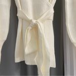 None KNITTED WRAP Sweater Beige Small NWOT Photo 3