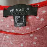 Primark Red Polka Dot Peplum Short Sleeve Shirt Size XS Photo 2