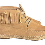 Joie  Genevieve Fringe Suede Espadrille Moccasins Ankle Boots 37.5 Boho Southwest Photo 0