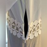 Kensie  Linen & Rayon White and Tan Sheath Dress with Pleated Bishop Sleeves NWT Photo 3