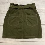 Free People Splendor in the Grass Paperbag Waist Army Green Mini Skirt Photo 4
