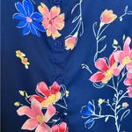 Woman Within Navy Blue Floral Tank Top Blouse Plus Size 18/20 Everyday Casual Photo 2