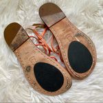 Bernardo Leather Gladiator Sandal Coral color with Silver Hook Detail Photo 5