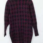 EXPRESS NWT Womens Purple Houndstooth Knit Balloon Sleeve Sweater Dress Size L Photo 0