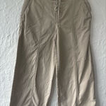Gap  high rise lace up wide leg khaki ankle pants, side zip; size 2P Photo 0
