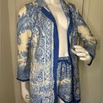 All Saints Blue and White Paisley Jacket and Shorts Set Size 2. Photo 7