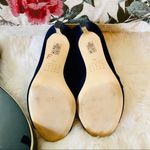 White House | Black Market WHBM “Dasher” Blue Velvet Peep Toe Bootie Photo 4