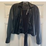 New York & Company Women's Faux Leather Black Tie Photo 3