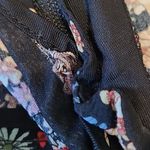 ZARA  WOMAN BLACK FLORAL WIDE LEG STRETCHY FLOWY BOHO PANTS SMALL Photo 11