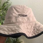 Titleist Bucket Hat Cap Unisex S/M Golf Gear Patch Embroidered Spell Out Drawstring Strap Sporty Outdoor Summer Tan Photo 0