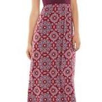 Mudd Boho print cross back burgundy cotton maxi dress size large Photo 0