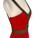 Kimcine Metallic Sexy Bodycon Mini Dress Red Gold Size Large NWT Photo 4