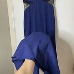 Jill Stuart Jill  blue lace cutout vneck plunge maxi bodycon gown dress size 0 XS Photo 5