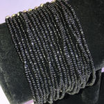 Silver Tone Black Seed Bead Boho Beaded Wide Stretchy Bracelet Photo 2