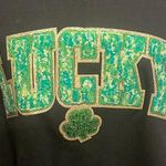 NWT Black Lucky Chenille letter sequin Sz L Size L Photo 1
