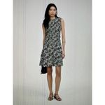 Madewell Smocked Crewneck Sleeveless Mini Dress in Floral Black White Sz 2 NU575 Photo 2