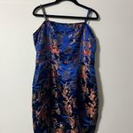 SheIn  Blue Floral Satin Mini Dress Photo 1
