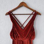 ASOS  Burnt Orange Velvet Midi Dress Size 0 Photo 2