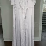 Show Me Your Mumu Rome Twist Gown Maxi Dress Silver Luxe Satin Photo 2