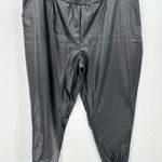 Sierra Pants Women XL NWT Black Faux Leather Pull On Joggers PU Coated Photo 0