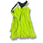 BCBGMAXAZRIA Silk Chiffon Beaded Cocktail Dress Green Size 2 Y2K Photo 5