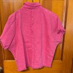 Fantastic Fawn Pink Denim Button-Up Top. NWT Photo 2