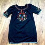 Romeo + Juliet Couture Black Dress with Colorful Embroidery Size Small Photo 0