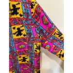 Tucker 100% Silk Shirt Dress Tunic sz M Bold Bright Pattern Pink Size M Photo 4