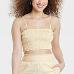 A New Day  Yellow Striped Crop Top Photo 0
