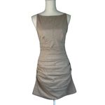 SOVERE Tova Mini Dress in Cafe Latte Small New Womens Linen Mini Tan Photo 3