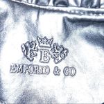 Emporio & co black leather feminine ruffled design zip up jacket! Size L Photo 8