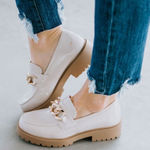 Soda Patent Leather Nude platform loafers Size 9 B44 Photo 0