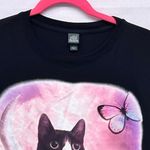 Wild Fable ‎ Cat Floral Butterfly Shirt Black Small Photo 4