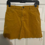 Forever 21  Corduroy Mini Skirt Mustard Gold Frayed Hem Trendy‎ Women's Size S Photo 0