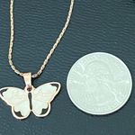ALEX AND ANI 2018 32” Color Infusion Butterfly Rose Gold Chain Station Necklace Photo 4