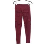 Burgundy Cargo Leggings Size Medium Oxblood Leggings with Pockets Red Photo 1