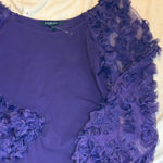 Marc New York  Andrew Marc purple ruffle sleeve top blouse. size small Photo 4