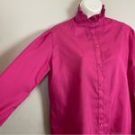 Vintage High Neck Blouse Pink Ruffle Long Sleeve Button Photo 7
