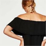 ZARA  Off The Shoulder Ruffle Bardot Black Romper S Photo 2