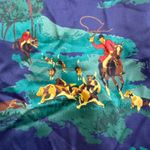 Dennis Goldsmith Vintage Dress Size 8 Horse Equestrian Print Sleeveless Rayon Blue Photo 5