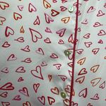 Joie  | Heart Print Button Down Long Sleeve Sleep Shirt Nightgown Sz Small Photo 4